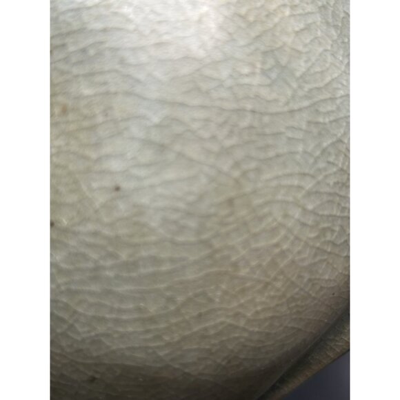 Vintage Thai Celadon Matte Gray Crackled Glaze Elephant Statue Large 8.5"x11"x5" - Picture 8 of 16